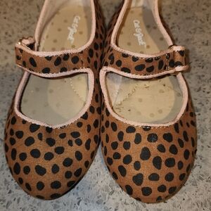 Cat & Jack Children's Leopard Print Mary Jane Flats - Brown/Black